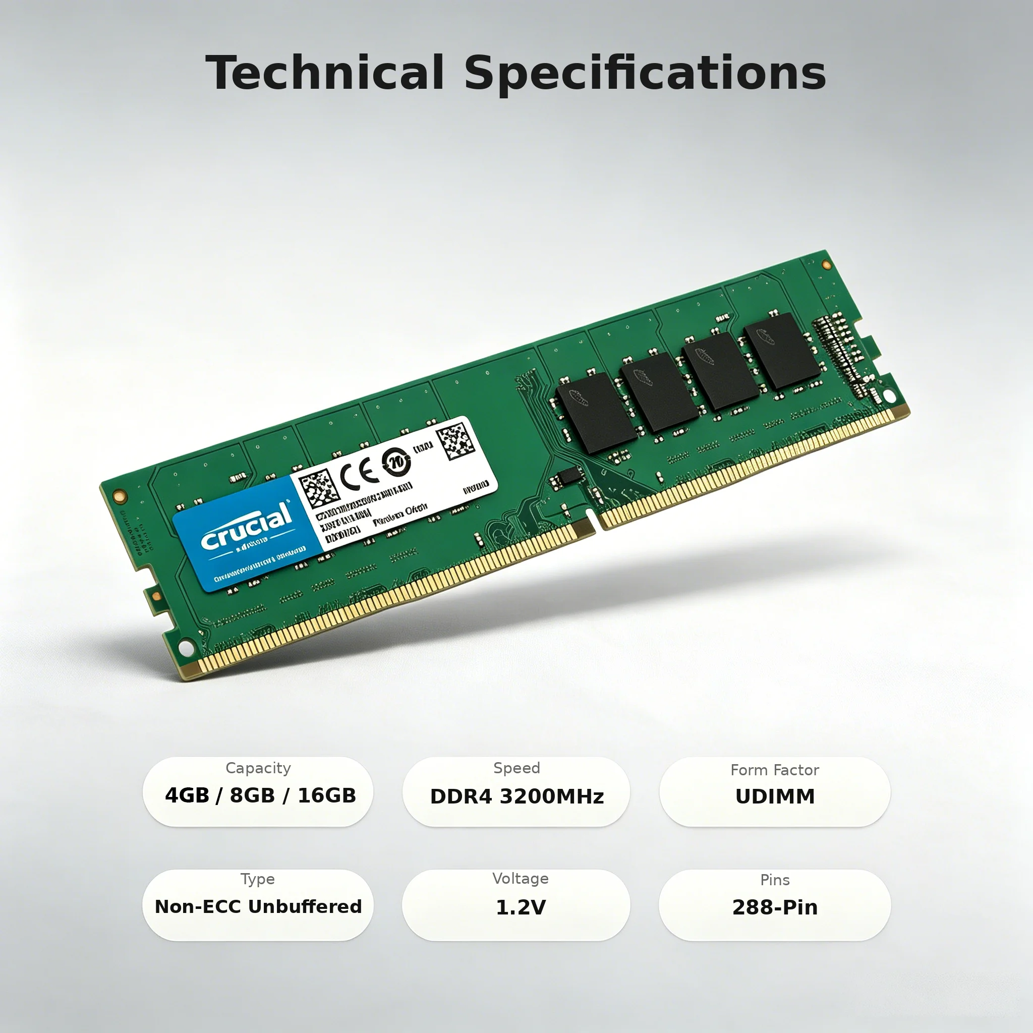 Crucial, 10 штук, DDR4, 3200 М – обзор и цена Ddr4 3200 16Gb